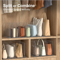 Adjustable Clear Bag & Purse Organizer Shelf for Closet Storage