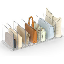 Adjustable Clear Bag & Purse Organizer Shelf for Closet Storage