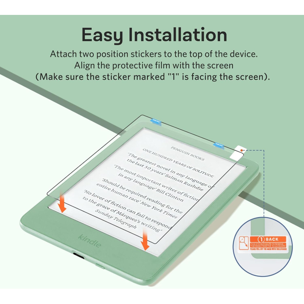 CoBak 2 Pack Matte Tempered Glass Screen Protector for 6 Kindle & Kobo