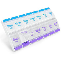 EZY DOSE 7-Day Pill Case, AM/PM Organizer, Arthritis Friendly, BPA Free