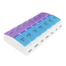 Organisateur Pilules Hebdo EZY DOSE AM/PM, 7 Jours, Bleu/Purple