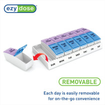 EZY DOSE Weekly AM/PM Pill Organizer – Travel-Friendly 7-Day Medication Box
