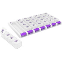 EZY DOSE Weekly Pill Case - 7-Day Vitamin Organizer, 4x Daily, BPA Free