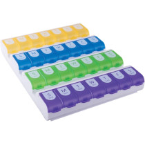 EZY DOSE Weekly Pill Case - 7-Day, 4 Times Daily, Large Compartments