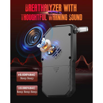 Professional Portable Breathalyzer with Voice & LCD Display - 10 Mouthpieces