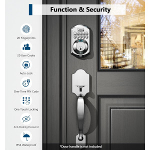 TEEHO TE002 Fingerprint Door Lock - Keyless, Smart, Easy Install