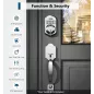 TEEHO TE002 Serrure de Porte à Empreinte Digitale - Sans Clé, Clavier Électronique, Verrou Intelligent Satin Nickel