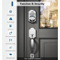 TEEHO TE002 Fingerprint Keyless Electronic Deadbolt Door Lock – Smart Auto Lock, Satin Nickel, Easy Install