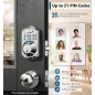 TEEHO TE002 Serrure de Porte à Empreinte Digitale - Sans Clé, Clavier Électronique, Verrou Intelligent Satin Nickel