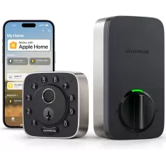 ULTRALOQ Bolt Serrure Intelligente WiFi Empreinte Digitale, Compatible Apple Home, Siri, Alexa, 8-en-1, App, Clavier, Batterie 1