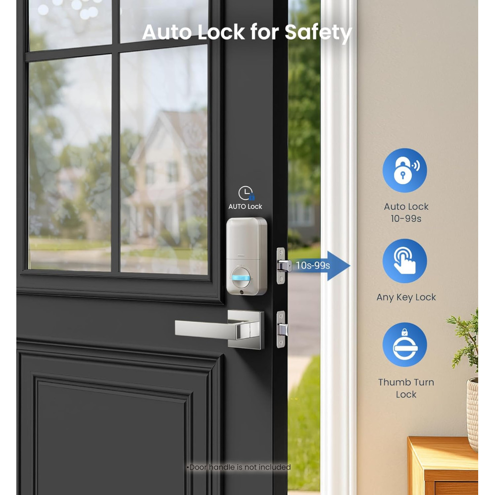 Veise Fingerprint Door Lock – Keyless, Auto Lock, Biometric Deadbolt