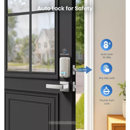 Serrure Biométrique Veise Sans Clé, Verrou Auto, Nickel