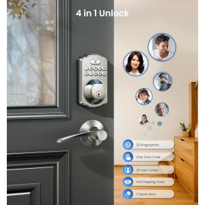 Veise Fingerprint Door Lock – Keyless, Auto Lock, Biometric Deadbolt