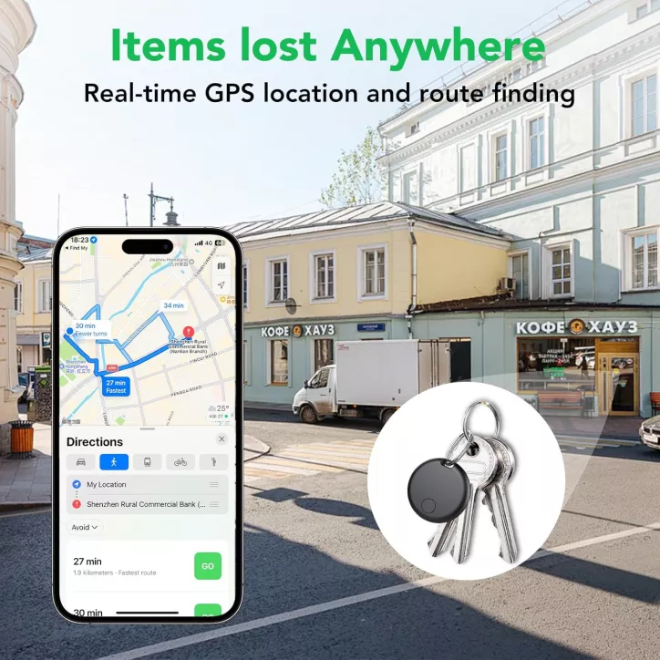 Air Tracker Tags 4-Pack: Smart Bluetooth Item Finder for Apple Find My (iOS Only) – Keys, Luggage Locator