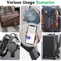 Air Tracker Tags 4-Pack : Localisateur Bluetooth Intelligent compatible Apple Find My, pour clés, bagages, sacs