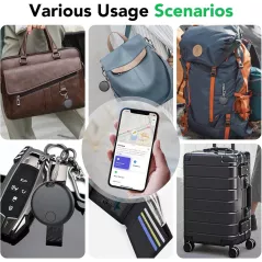 Air Tracker Tags 4-Pack : Localisateur Bluetooth Intelligent compatible Apple Find My, pour clés, bagages, sacs