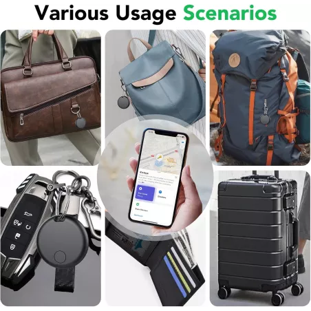 Air Tracker Tags 4-Pack : Localisateur Bluetooth Intelligent compatible Apple Find My, pour clés, bagages, sacs