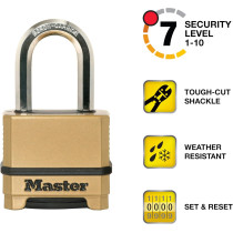 Cadenas Master Lock Gold Résistant Intempéries, 2 Packs