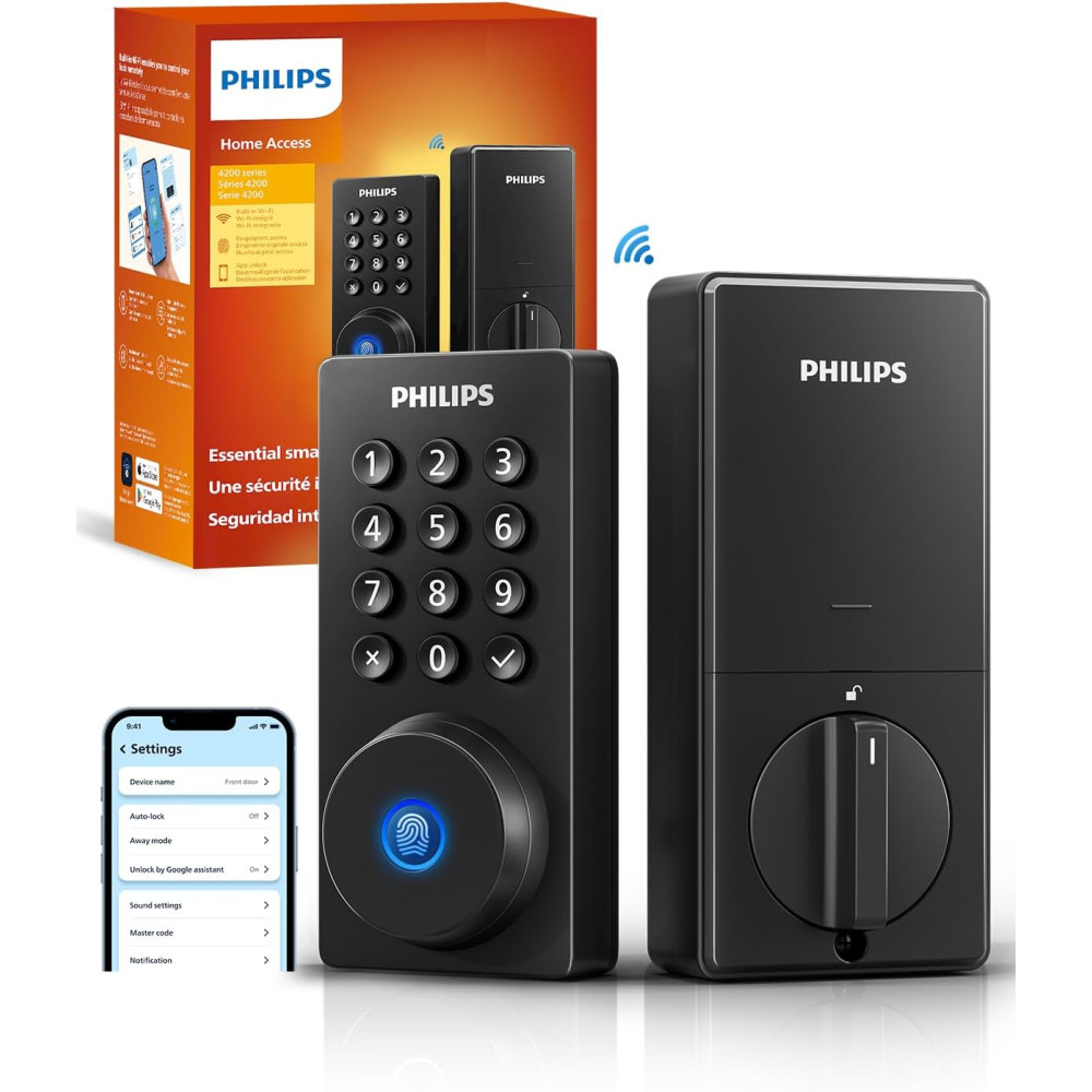 Philips Wi-Fi Smart Door Lock with Alexa, App & Fingerprint Access