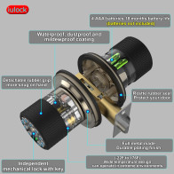 Keypad Smart Door Lock - 50 User Codes, Waterproof, Auto Lock, Matte Black