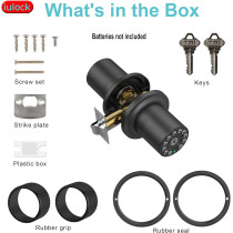 Serrure Intelligente Clavier 50 Codes Étanche Noir Mat Mat