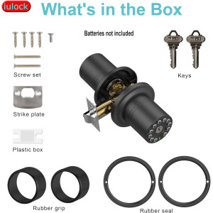 Serrure Intelligente Clavier 50 Codes Étanche Noir Mat Mat