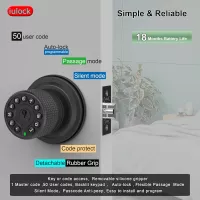 Serrure Intelligente Clavier 50 Codes Étanche Noir Mat Mat