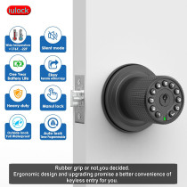 Keypad Smart Door Lock - 50 User Codes, Waterproof, Auto Lock, Matte Black