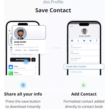 dot. Band : Carte de Visite Digitale Compatible iPhone & Android