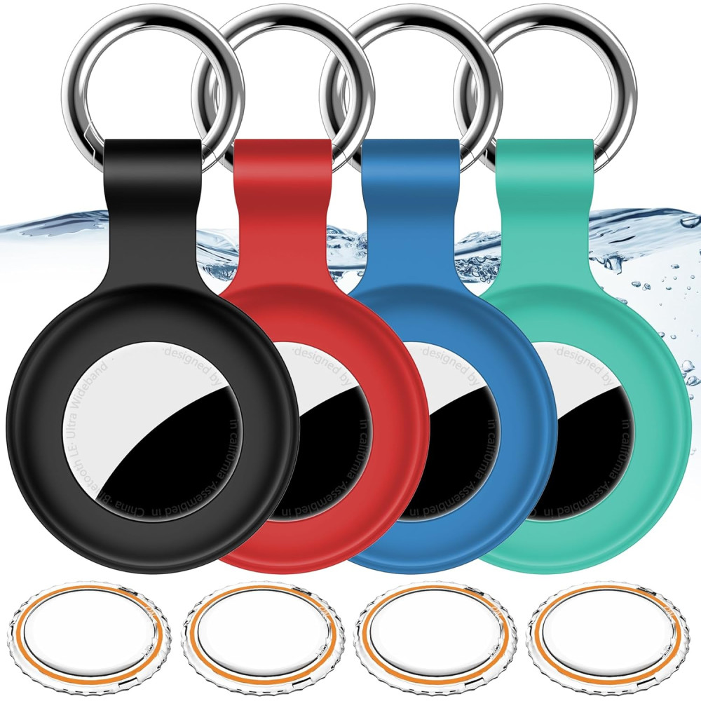 4Pack Airtag Holder Case with Keychain - Waterproof, Shockproof GPS Cover
