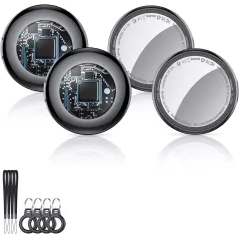 2025 Air Tracker Tags Apple MFi Certifié (iOS) – Pack de 4, Localisateur Bluetooth, Batterie Remplaçable