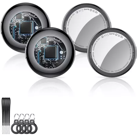 2025 Air Tracker Tags Apple MFi Certifié (iOS) – Pack de 4, Localisateur Bluetooth, Batterie Remplaçable