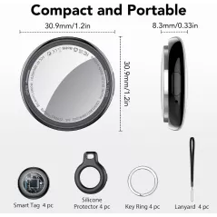 Air Tracker Tags 2025 MFi Apple - Localisateur Bluetooth Clés