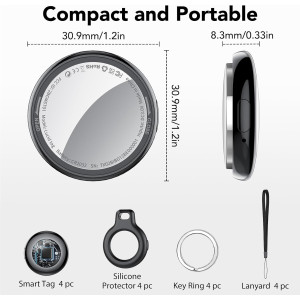 Air Tracker Tags 2025 MFi Apple - Localisateur Bluetooth Clés