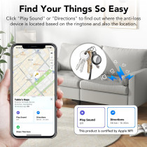 Air Tracker Tags 2025 MFi Apple - Localisateur Bluetooth Clés