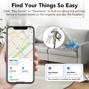 Air Tracker Tags 2025 MFi Apple - Localisateur Bluetooth Clés