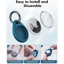 UNBREAKcable AirTag Holder 4-Pack - Secure, Waterproof TPU Case with Keychain
