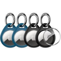 UNBREAKcable AirTag Holder 4-Pack - Secure, Waterproof TPU Case with Keychain