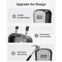 Puroma Portable Combination Lock Box – Secure Wall-Mounted Key Safe