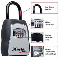 Master Lock 5400EC Outdoor Key Lock Box - Portable, Resettable Code
