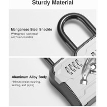 Puroma Key Lock Box - Wall Mount & Portable Security Lockbox, Gray