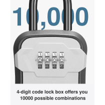 Puroma Key Lock Box - Wall Mount & Portable Security Lockbox, Gray