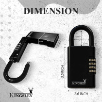 Kingsley Guard-a-Key Black Lockbox - Portable, Resettable Key Safe