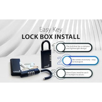 Kingsley Guard-a-Key Black Lockbox - Portable, Resettable Key Safe