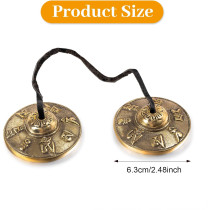 Boao Tibetan Tingsha Cymbals 6.3cm Meditation Chime Bells with Bag