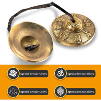 Boao Tibetan Tingsha Cymbals 6.3cm Meditation Chime Bells with Bag