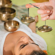 Boao Tibetan Tingsha Cymbals 6.3cm Meditation Chime Bells with Bag