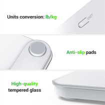 Ovutek Digital Bathroom Scale – Accurate 400lb LED Weight Scale with Glass