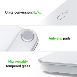 Ovutek Digital Bathroom Scale – Accurate 400lb LED Weight Scale with Glass
