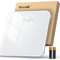 Ovutek Digital Bathroom Scale – Accurate 400lb LED Weight Scale with Glass